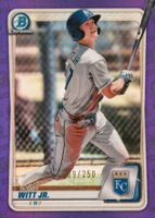2020 Bowman Draft #BD152 Bobby Witt Jr. Chrome-Purple Refractor Baseball Card