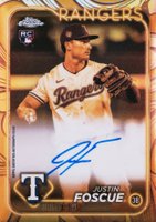 2024 Topps Gilded Collection Topps Chrome Cast in Gold Variation Autographs #JF Justin Foscue Baseball Card