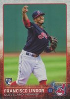 2015 Topps Update #US82 Francisco Lindor No Sparkle Under Glove-No Logo Baseball Card