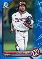 2022 Bowman Draft #BDC171 James Wood Chrome-Blue Refractor Baseball Card