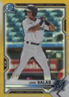 2021 Bowman Draft #BDC169 Jose Salas Chrome-Gold Refractor Baseball Card