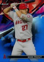 2021 Topps Finest #57 Mike Trout Blue Refractor Baseball Card