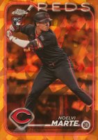 2024 Topps Chrome Sapphire #548 Noelvi Marte Orange Baseball Card