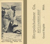 1916 Herpolsheimer Co. #147 Clarence Rowland Baseball Card