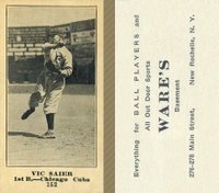 1916 Wares #152 Vic Saier Baseball Card