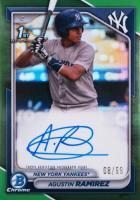 2024 Bowman Chrome Prospect Autographs #CPAAR Agustin Ramirez Green Refractor Baseball Card