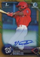 2016 Bowman Prospect Autographs #VR Victor Robles Chrome-Gold Refractor Baseball Card