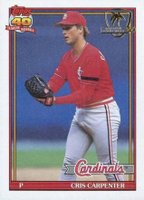 1991 Topps Desert Shield #518 Cris Carpenter Baseball Card