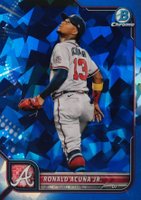 2022 Bowman Chrome Sapphire Edition #58 Ronald Acuna Jr. Baseball Card