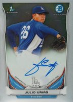 2014 Bowman Chrome Autograph Prospects #JU Julio Urias Baseball Card