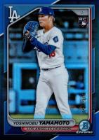 2024 Bowman Chrome #73 Yoshinobu Yamamoto Blue Refractor Baseball Card