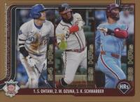 2025 Topps #144 Kyle Schwarber/Marcell Ozuna/Shohei Ohtani Gold Baseball Card