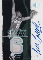 2003 UD Exquisite Collection Number Piece Autographs #NP-BR Bill Russell Basketball Card