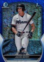 2023 Bowman Chrome Prospects #BCP108 Jacob Berry Blue Shimmer Refractor Baseball Card