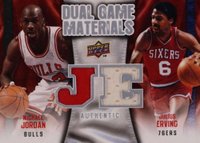 2009 Upper Deck Dual Game Materials #DG-JE Julius Erving/Michael Jordan Basketball Card