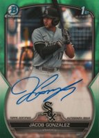 2023 Bowman Draft Chrome Prospect Autograph #CDAJGO Jacob Gonzalez Green Lava Baseball Card