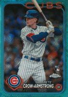 2024 Topps Chrome Logofractor Edition #16 Pete Crow-Armstrong Aqua Refractor Baseball Card