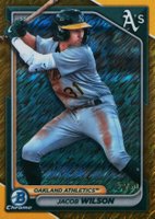 2024 Bowman Chrome Prospects #BCP3 Jacob Wilson Gold Shimmer Refractor Baseball Card