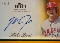 2012 Topps Tribute Autographs #MTR Mike Trout Gold Baseball Card