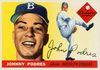 1955 Topps #25 Johnny Podres Baseball Card