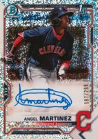 2021 Bowman Chrome Prospect Autographs #CPAAMA Angel Martinez Speckle Refractor Baseball Card