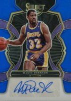 2022 Panini Select Signatures #SMGJ Magic Johnson Blue Basketball Card