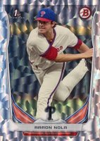 2014 Bowman Draft Picks #DP4 Aaron Nola Silver Ice Baseball Card