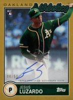 2020 Topps Brooklyn Collection Autographs #JLZ Jesus Luzardo Gold Baseball Card