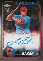 2024 Topps Chrome Rookie Autographs #RALB Luken Baker Baseball Card