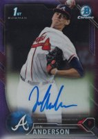 2016 Bowman Draft Chrome Draft Picks Autographs #CDAIA Ian Anderson Purple Refractor Baseball Card