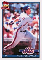 1991 Topps Tiffany #105 Kevin McReynolds Baseball Card