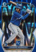 2023 Bowman Chrome Prospects #BCP47 Lizandro Rodriguez Blue Raywave Refractor Baseball Card