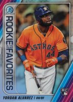 2020 Bowman Chrome Rookie of the Year Favorites #YA Yordan Alvarez Baseball Card