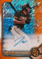 2022 Bowman Chrome Prospect Autographs #CPAJWD James Wood Orange Shimmer Refractor Baseball Card