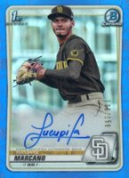 2020 Bowman Chrome Prospect Autographs #CPATM Tucupita Marcano Blue Refractor Baseball Card