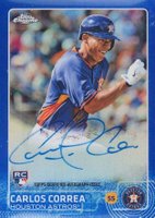 2015 Topps Chrome Autograph Rookies #AR-CC Carlos Correa Blue Refractor Baseball Card