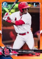 2018 Bowman Prospects Chrome #121 Jose Adolis Garcia Orange Refractor Baseball Card