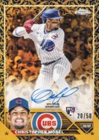 2023 Topps Gilded Collection Topps Chrome Gold Etch Autographs #CGACMO Christopher Morel Blue Baseball Card