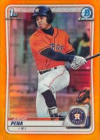 2020 Bowman Chrome Prospects #BCP61 Jeremy Pena Orange Refractor Baseball Card