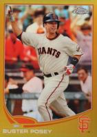 2013 Topps Chrome #200 Buster Posey Celebrating-Gold Refractor Baseball Card