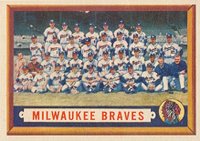 1957 Topps #114 Milwaukee Braves Baseball Card