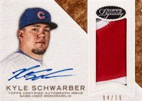 2016 Topps Dynasty Autograph Patches #APKS6 Kyle Schwarber Baseball Card