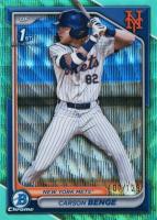 2024 Bowman Draft #BDC28 Carson Benge Chrome-Aqua Wave Baseball Card