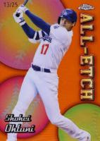 2024 Topps Chrome Chrome All Etch #CAE1 Shohei Ohtani Orange Refractor Baseball Card