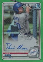 2020 Bowman Chrome Prospect Autographs #CPADMA Devin Mann Green Refractor Baseball Card