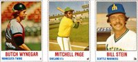 1978 Hostess # Bill Stein/Butch Wynegar/Mitchell Page Hand Cut-Panel Baseball Card