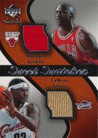 2007 Upper Deck Sweet Shot Sweet Swatches #SW-JJ LeBron James/Michael Jordan Basketball Card