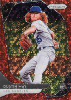 2020 Panini Prizm #126 Dustin May Red Donut Circles Prizm Baseball Card