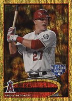 2012 Topps Update #US144 Mike Trout At Bat-Gold Sparkle Baseball Card