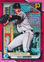 2024 Bowman Mega Box Chrome Prospects #125 Paul Skenes Fuchsia Refractor Baseball Card